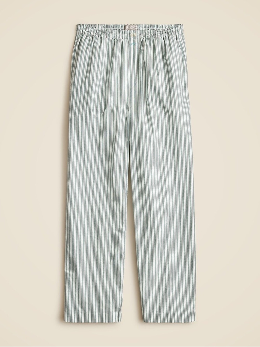 J. Crew Green and White Striped Pajama Pants, Brand New